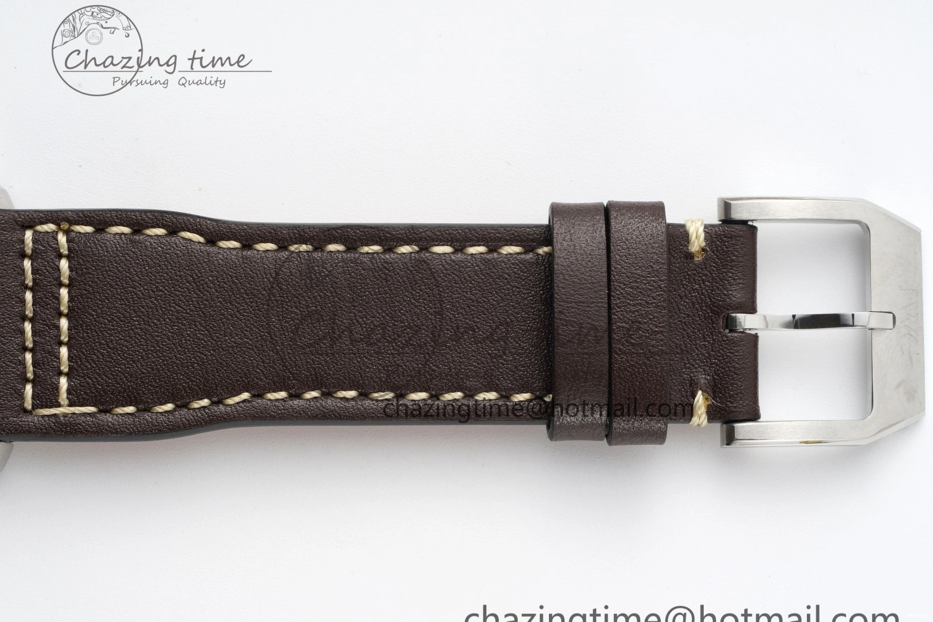 MIROTIME 0319 Bright Pilot Chrono SS AZF 1:1 Best Edition Green Dial on Brown Leather Strap A 7059